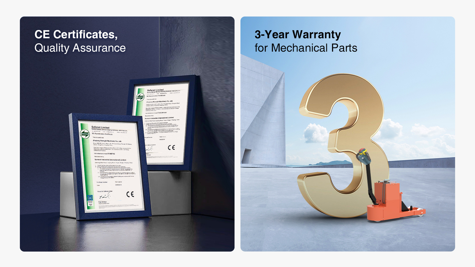 Сертификаты CE, 3-летняя гарантия, гарантия качества на механические детали