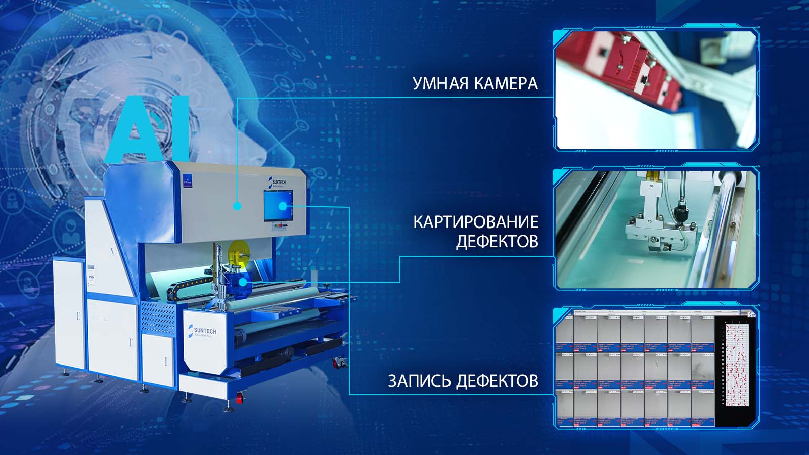 Отображение деталей машины визуального контроля AI