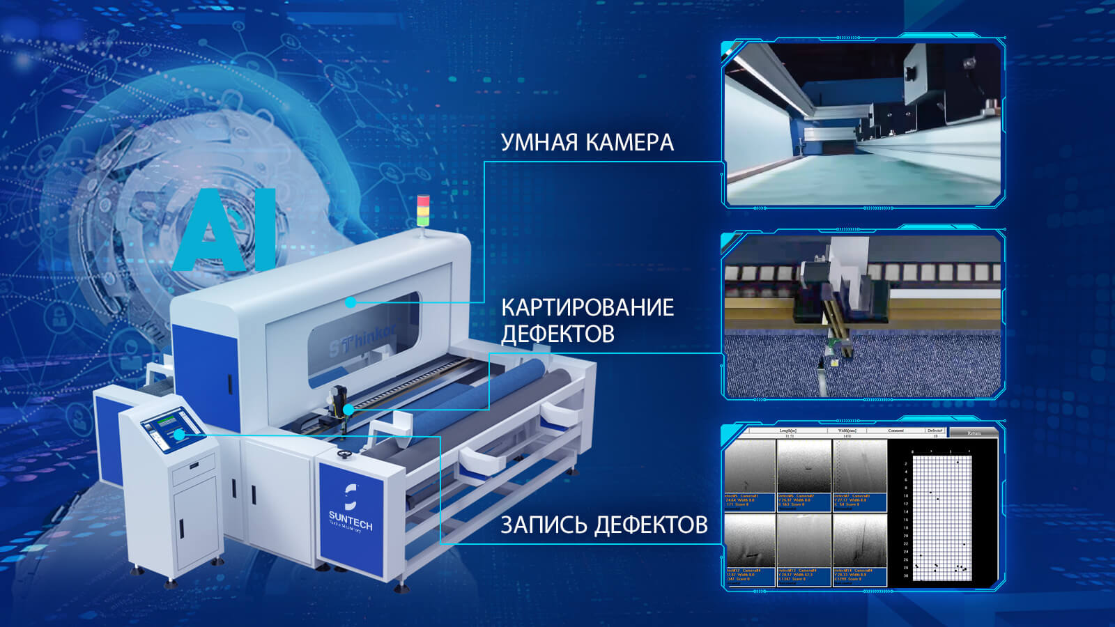 Отображение деталей машины визуального контроля AI