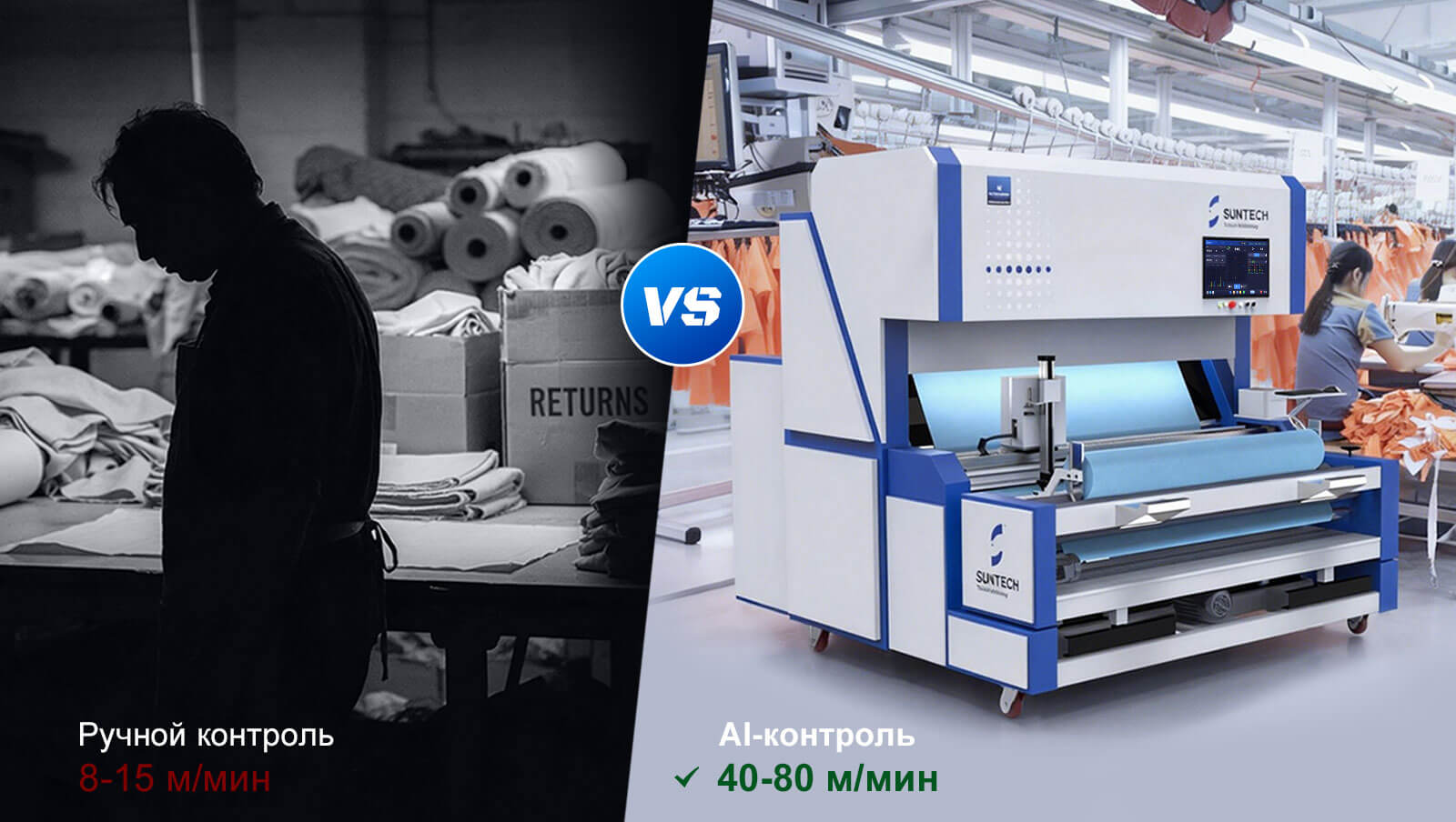 Скорость обнаружения AI-контроль 40-80 м/мин