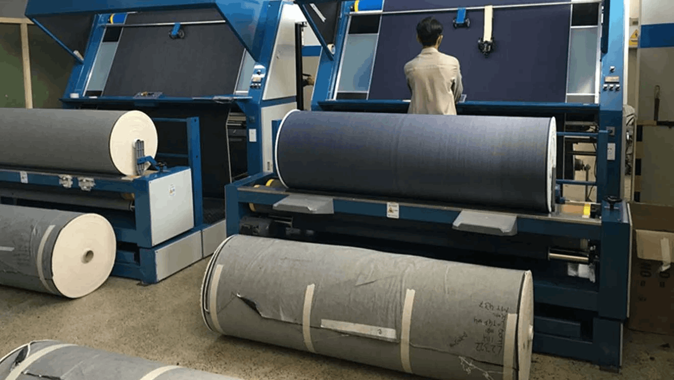 Линия проверки и упаковки тканей в текстильной промышленности